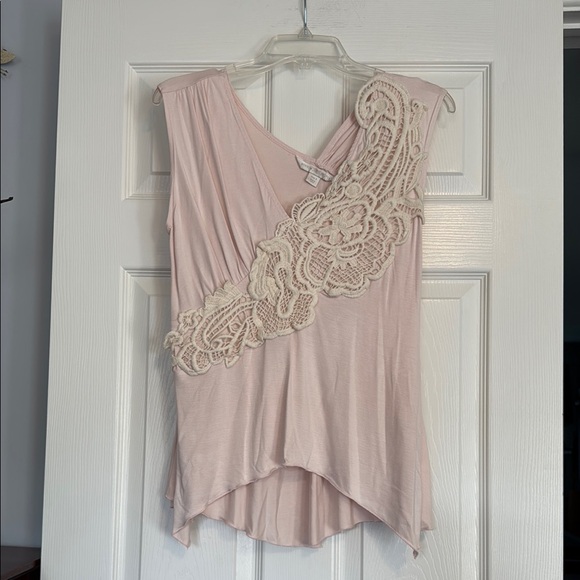 Boston Proper Blush Lace Detail Blouse - Picture 1 of 6